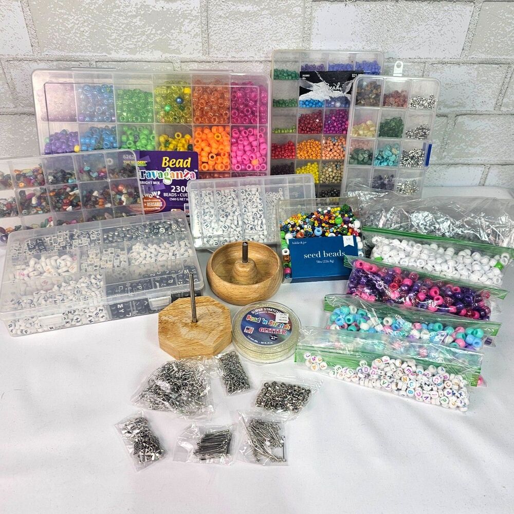 Bulk Bead Jewelry Making Lot Letter Beads Charms Findings Kits Craft Bundle